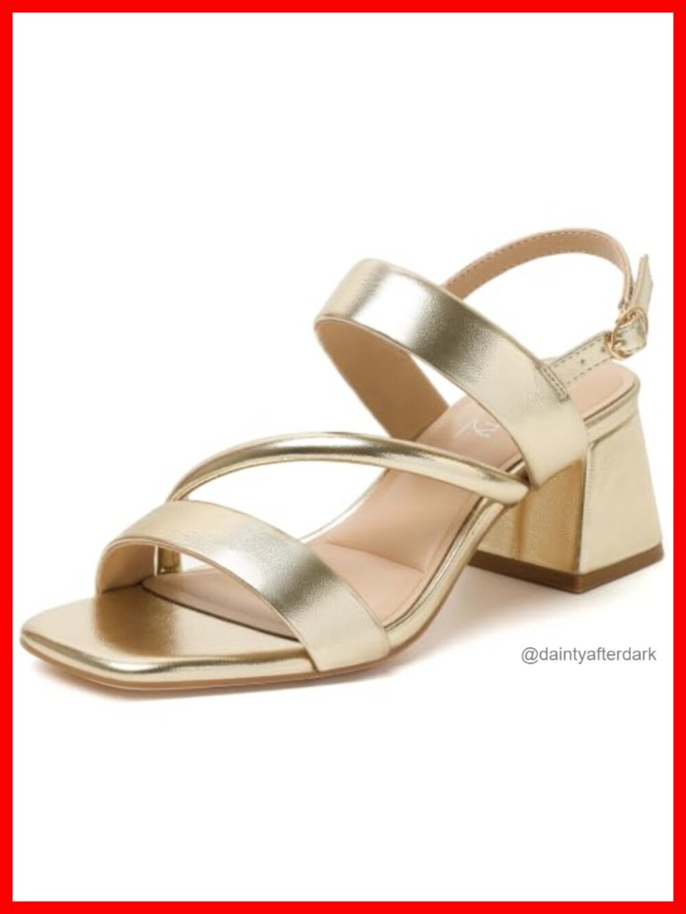 Block Heel Sandals Square Open Toe Slingback Strappy Low Heels for Women